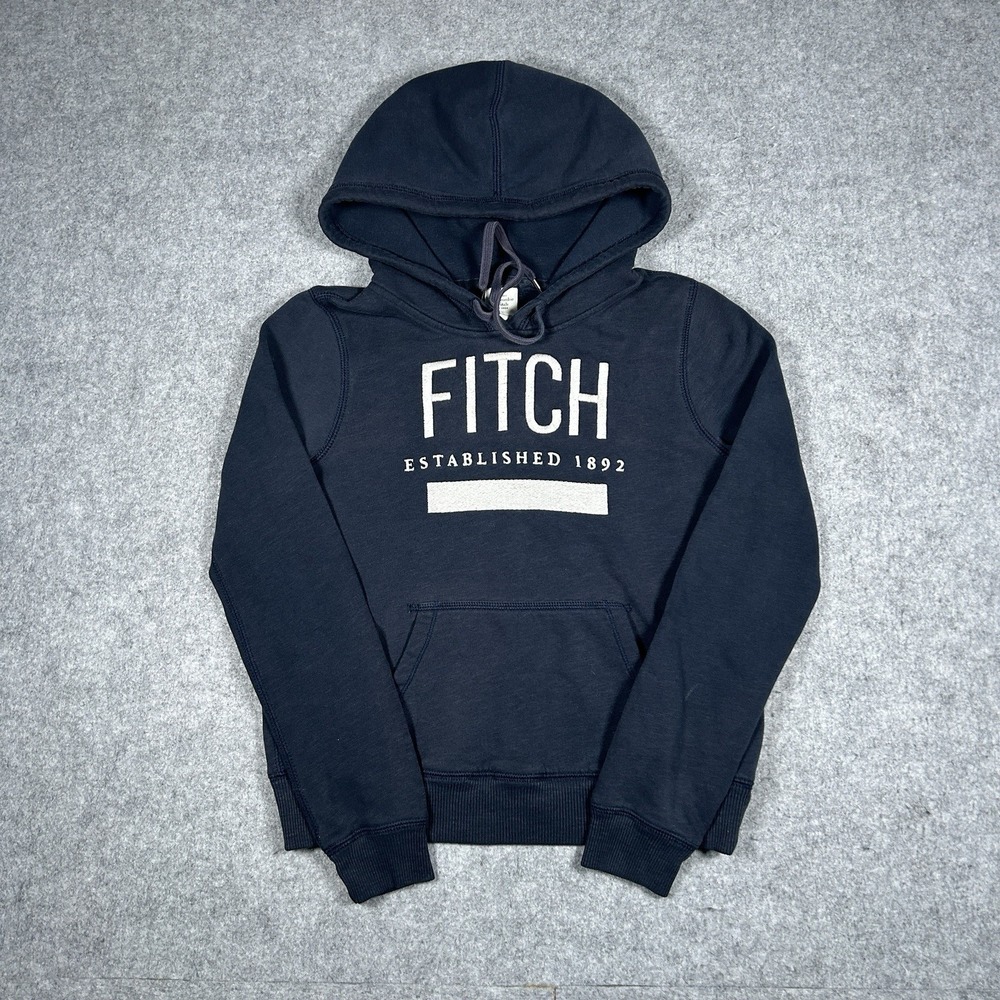 y2k Abercrombie & Fitch Pullover Hoodie Women's Size Small Navy Blue Sorority